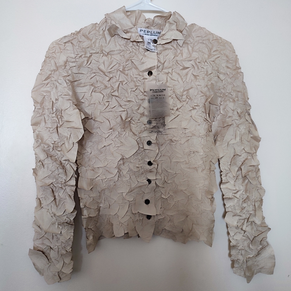 NWT - Rare Crinkle Blouse by PEPLUM Yoshiki Hishinuma (Japan)